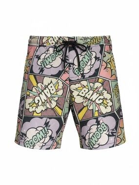 NWT Men's Comic Print Shorts in Pastel Multi Size Large